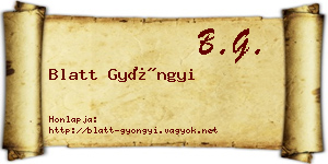 Blatt Gyöngyi névjegykártya