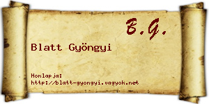 Blatt Gyöngyi névjegykártya